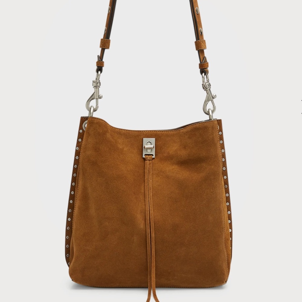 Rebecca Minkoff Whiskey Equestrian
Darren Studded Suede Leather Shoulder Bag - Picture 1 of 16